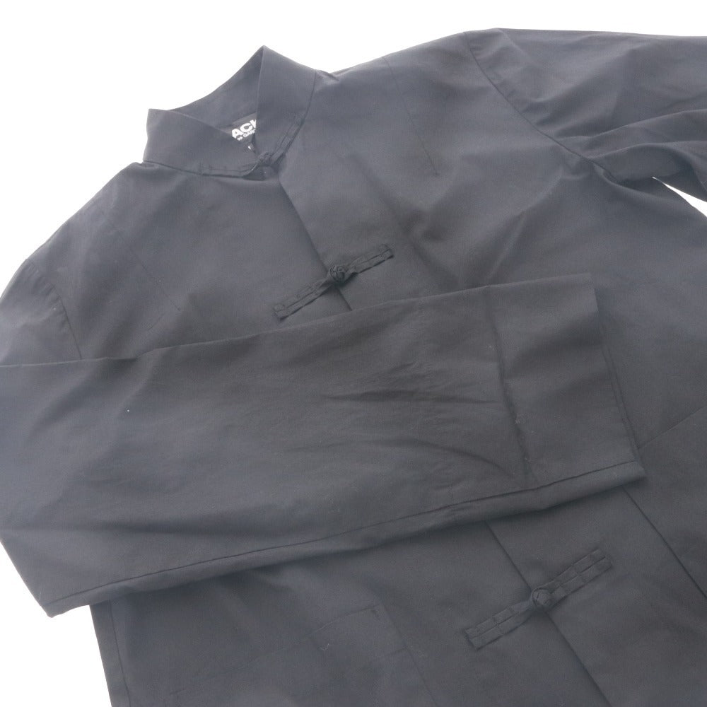 ■ ブラックコムデギャルソン BLACK COMME des GARCONS チャイナシャツジャケット 長袖 トップス 日本製 メンズ M ブラック