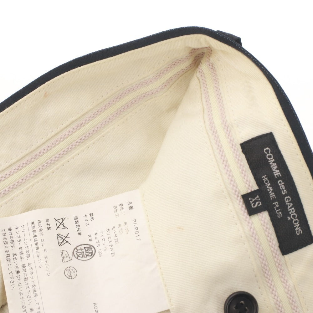 ■ コムデギャルソンオムプリュス パンツ スラックス クロップド ボトムス PI-P017 日本製 切替 折り返し メンズ XS ブラック