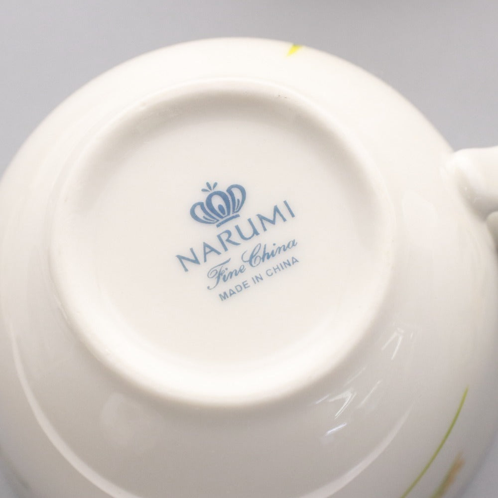■ NARUMI ナルミ MAKE A GOOD TABLE ティーカップ ソーサー 5客セット 洋食器 コーヒーカップ 総柄 未使用 箱付き
