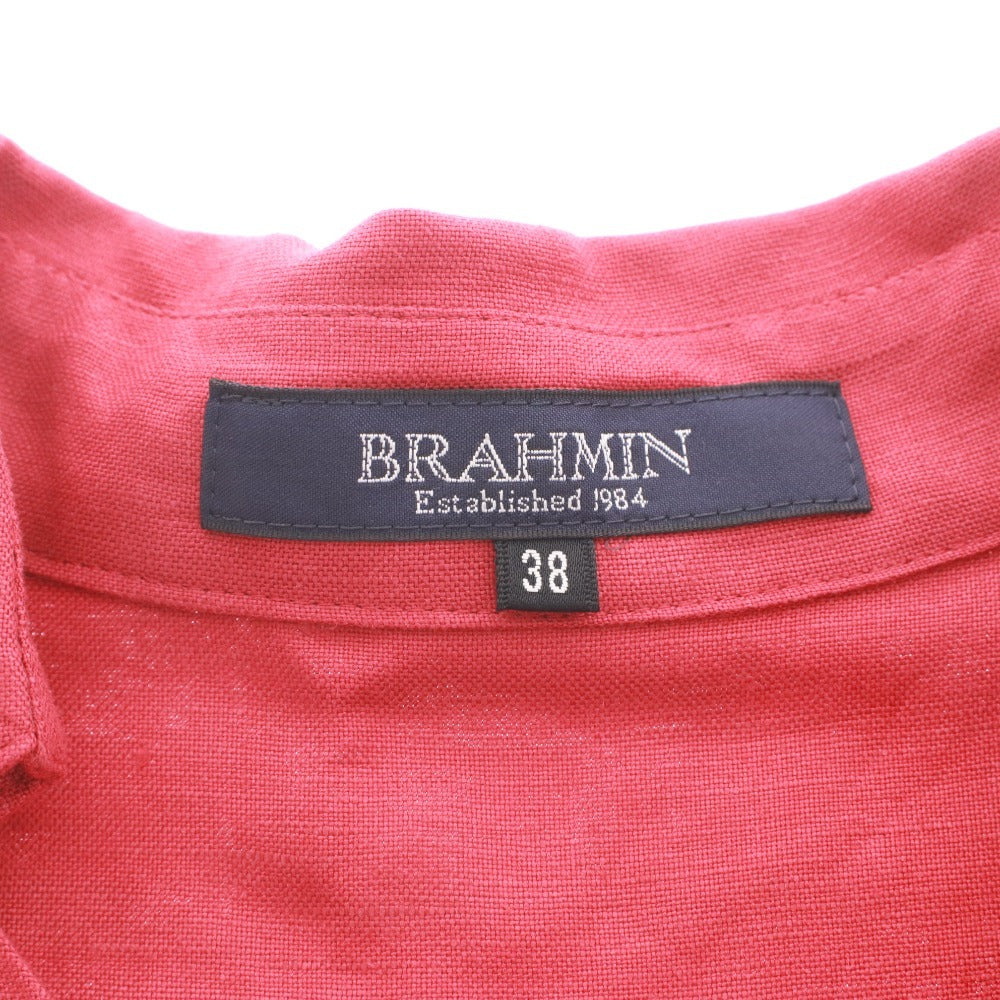 ■ ブラーミン BRAHMIN ロングワンピース ノースリーブ シャツワンピ レディース 38(M相当）レッド タグ付き 未使用