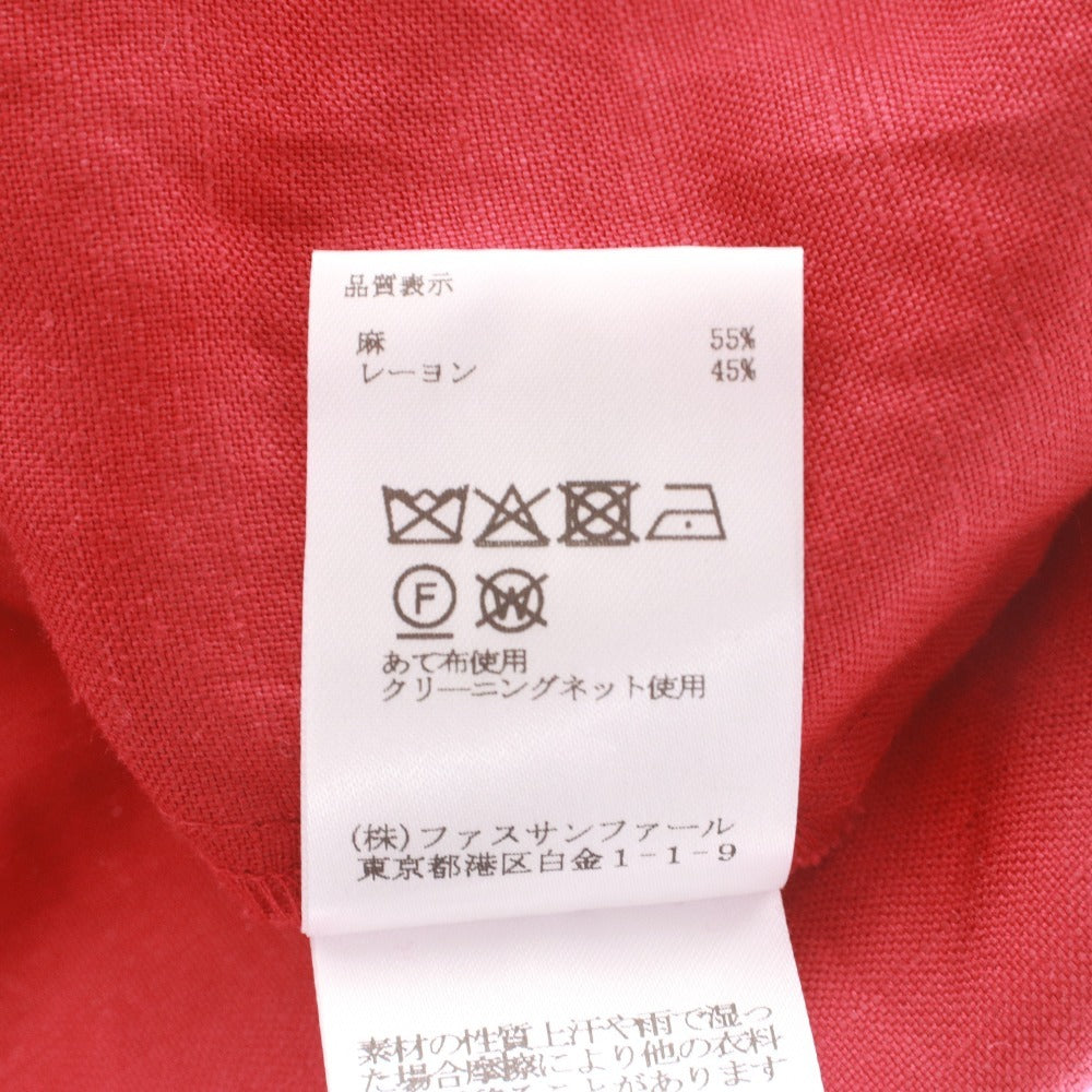 ■ ブラーミン BRAHMIN ロングワンピース ノースリーブ シャツワンピ レディース 38(M相当）レッド タグ付き 未使用