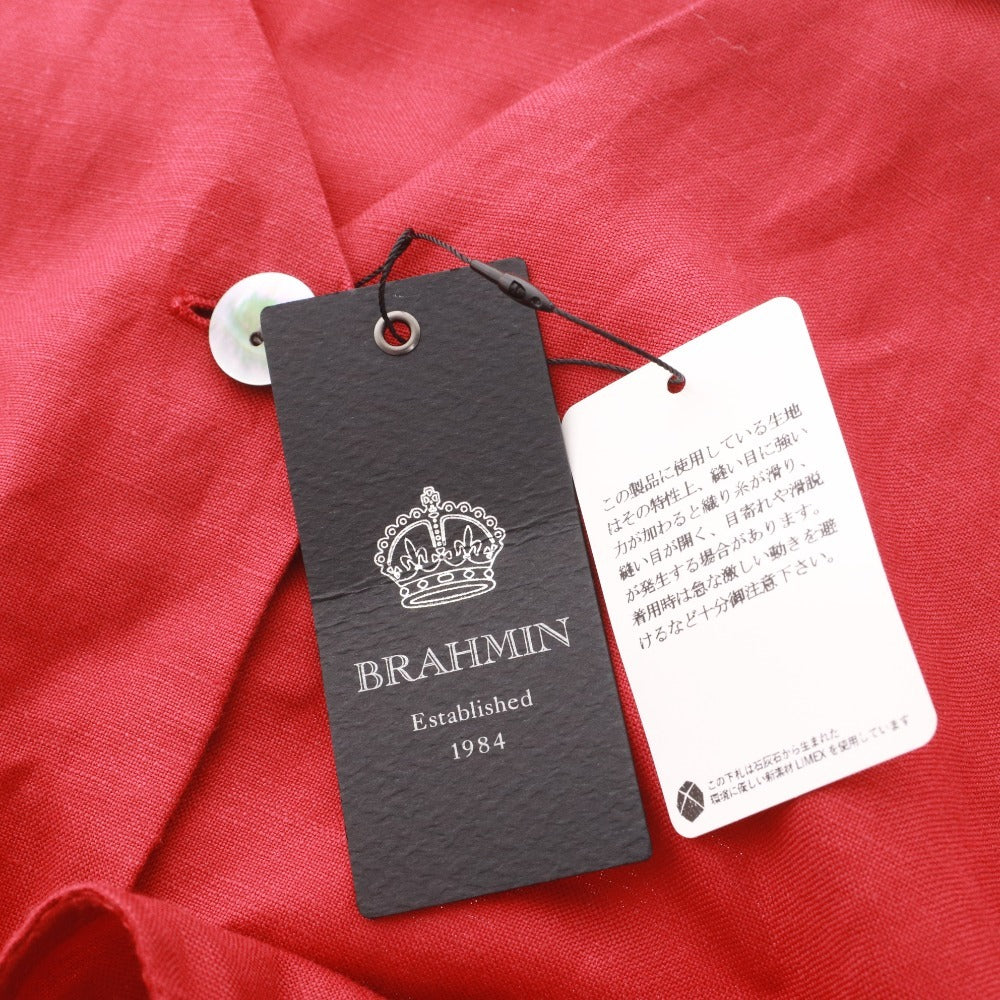 ■ ブラーミン BRAHMIN ロングワンピース ノースリーブ シャツワンピ レディース 38(M相当）レッド タグ付き 未使用