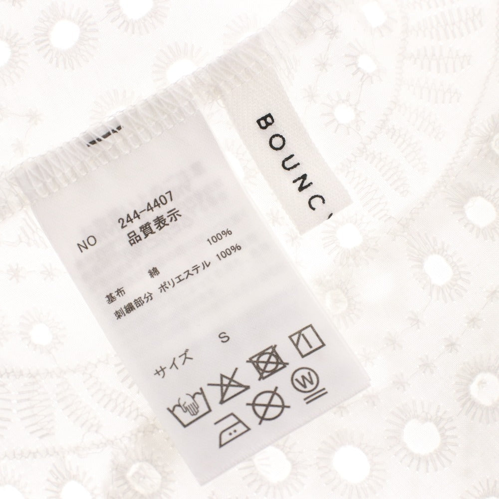 ■ バウンシーバンド BOUNCY BOND トップス 羽織り コットン カットワーク刺繍 アイレットレース レディース S ホワイト 未使用 タグ付き