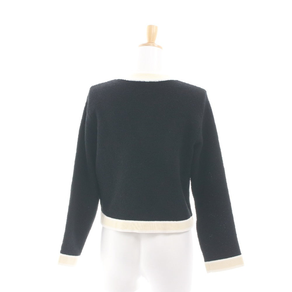 ■ ノーリーズ NOLLEY'S ニットジャケット カーディガン 長袖 トップス 金ボタン レディース 38(M相当）ブラック系 未使用