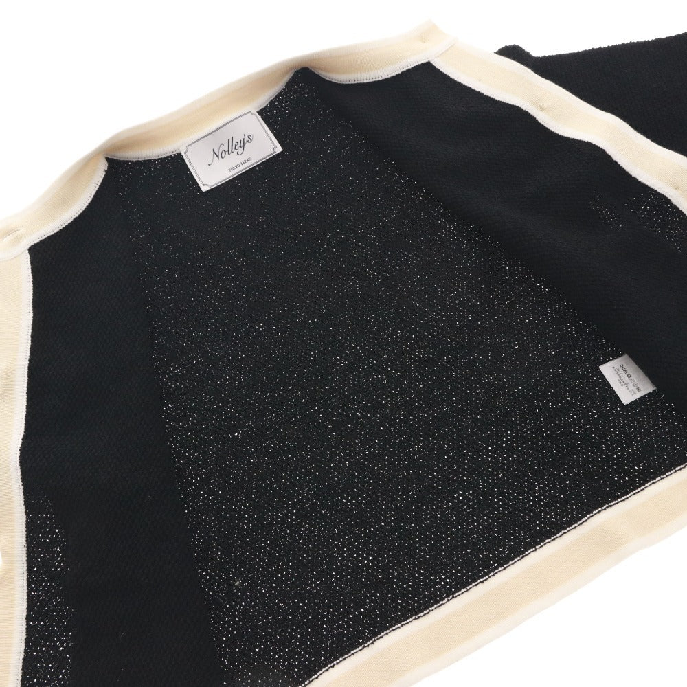 ■ ノーリーズ NOLLEY'S ニットジャケット カーディガン 長袖 トップス 金ボタン レディース 38(M相当）ブラック系 未使用