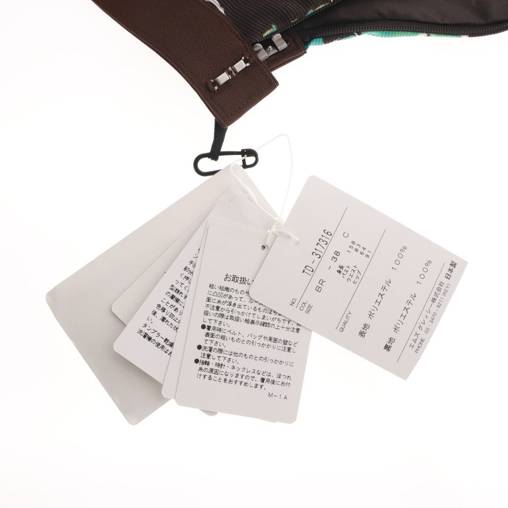 ■ エムズグレイシー M'SGRACY ひざ丈スカート ボトムス フレア 柄 花 レディース 38 (M相当）グリーン ブラウン系 未使用 タグ付き