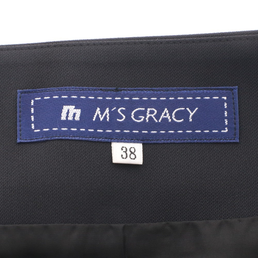 ■ エムズグレイシー M'SGRACY ひざ丈スカート ボトムス タイト レース Iライン レディース 38 (M相当）ブラック系 未使用