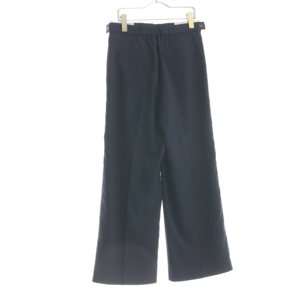 ■ ジネス Jines パンツ ロング ボトムス センタープレス サイドライン レディース 38(M相当）ネイビー 未使用