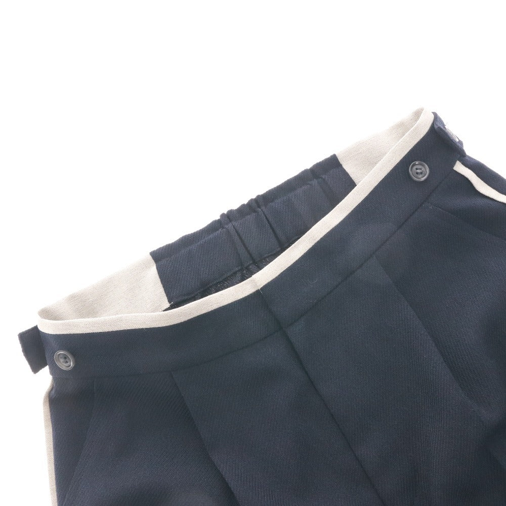 ■ ジネス Jines パンツ ロング ボトムス センタープレス サイドライン レディース 38(M相当）ネイビー 未使用