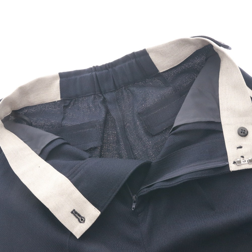 ■ ジネス Jines パンツ ロング ボトムス センタープレス サイドライン レディース 38(M相当）ネイビー 未使用