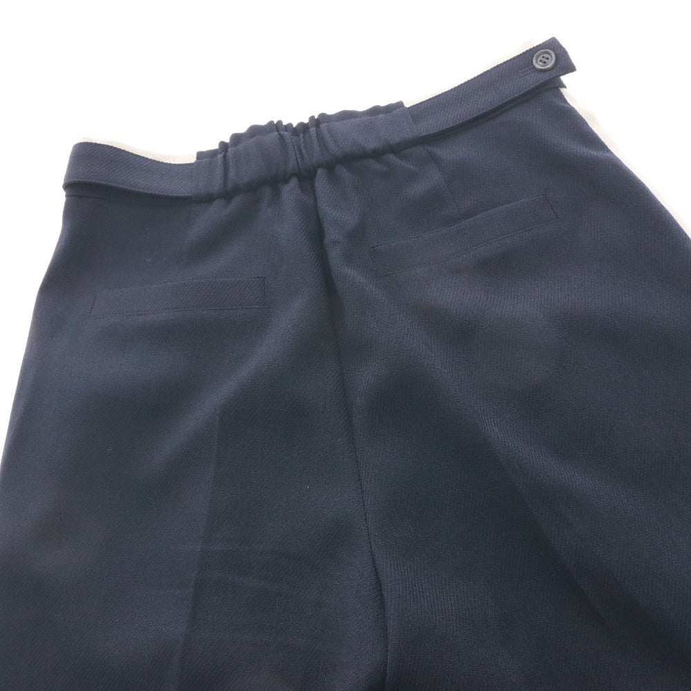 ■ ジネス Jines パンツ ロング ボトムス センタープレス サイドライン レディース 38(M相当）ネイビー 未使用