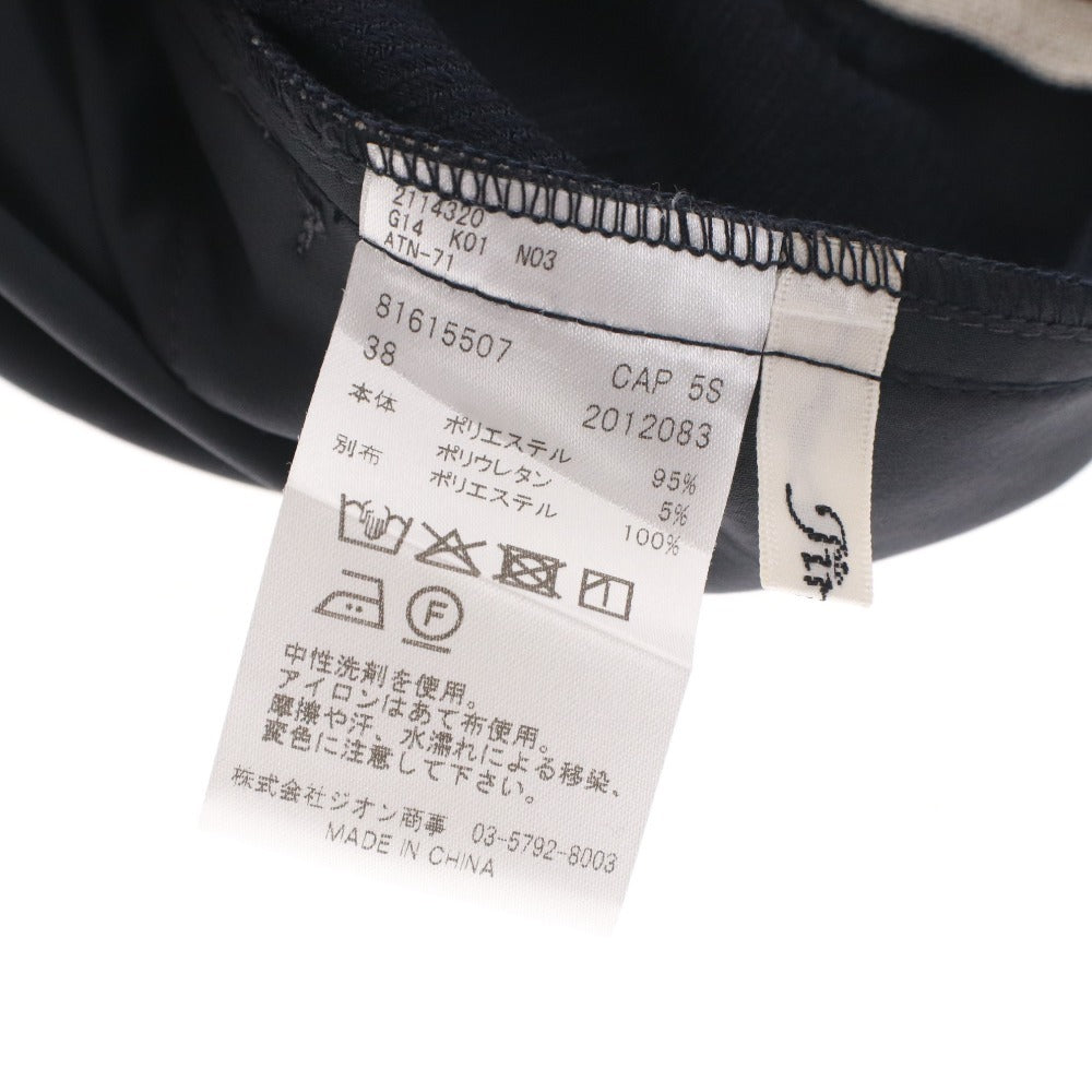■ ジネス Jines パンツ ロング ボトムス センタープレス サイドライン レディース 38(M相当）ネイビー 未使用