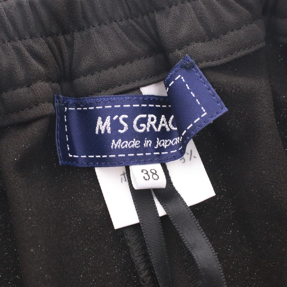 ■ エムズグレイシー M'sGRACY パンツ ロング ボトムス テーパード センタープレス サンプル レディース 38 (M相当）ブラック 未使用