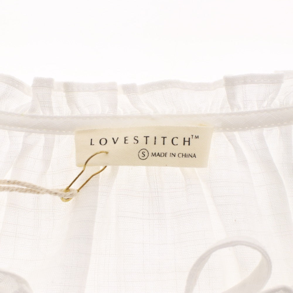 ■ ラブスティッチ LOVESTITCH ブラウス 長袖 トップス コットン レディース S ホワイト 未使用 タグ付き