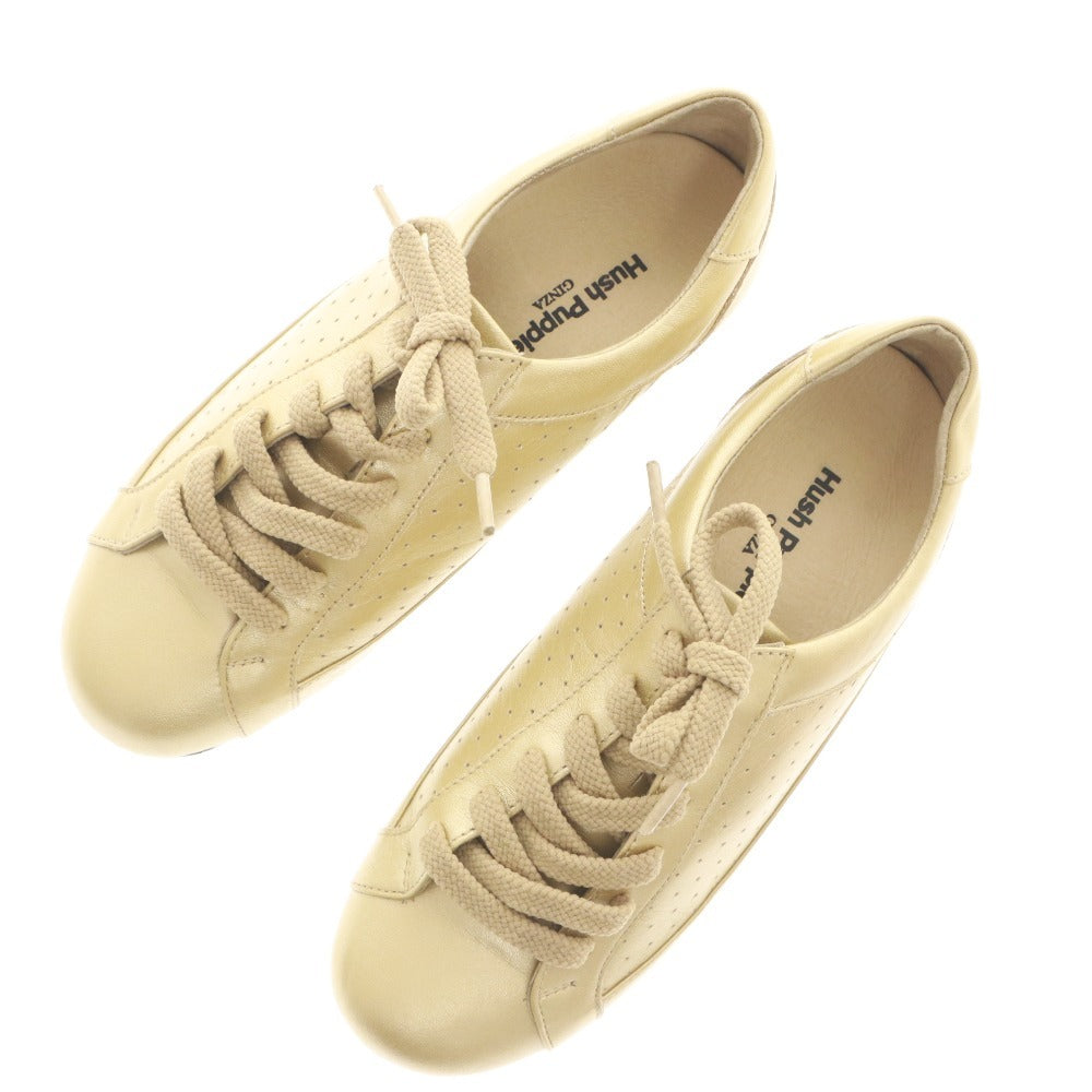 ■ Hush Puppies ハッシュパピー スニーカー シューズ 靴 紐 レディース 22.5cm ゴールド系 箱付き