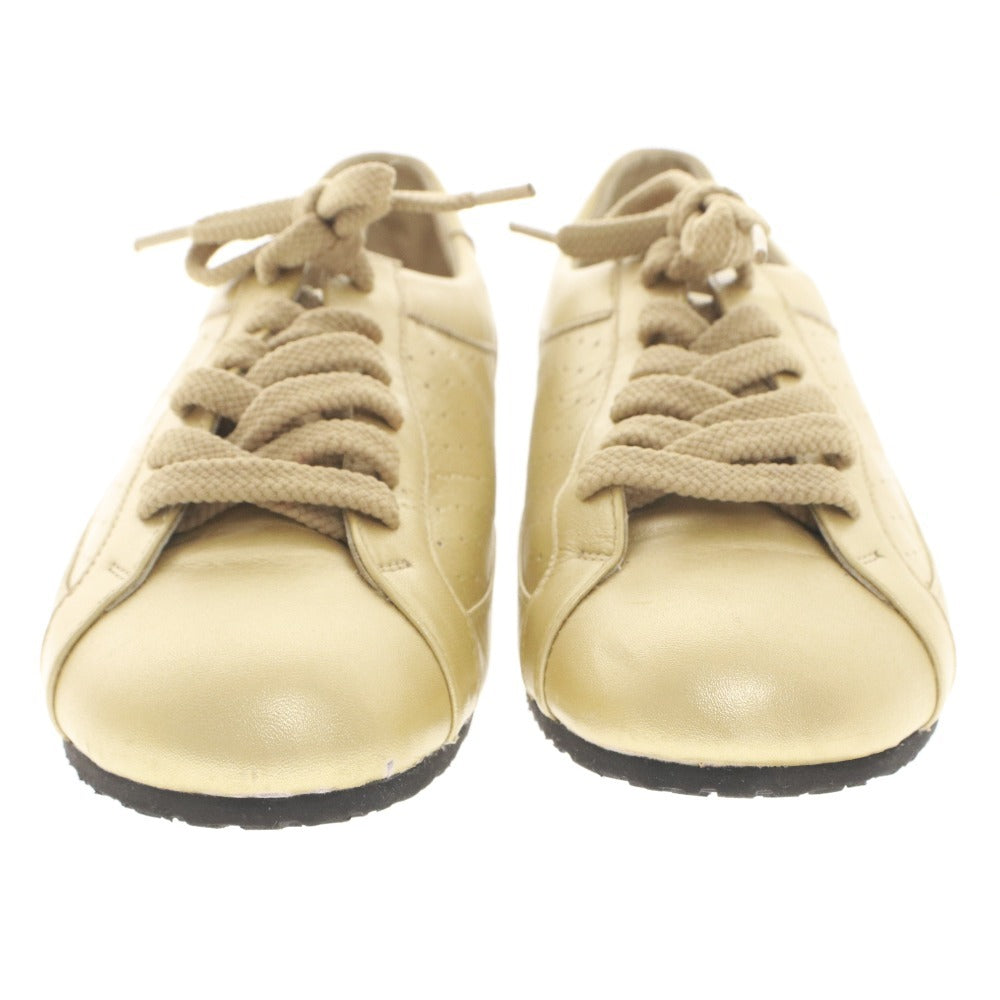 ■ Hush Puppies ハッシュパピー スニーカー シューズ 靴 紐 レディース 22.5cm ゴールド系 箱付き