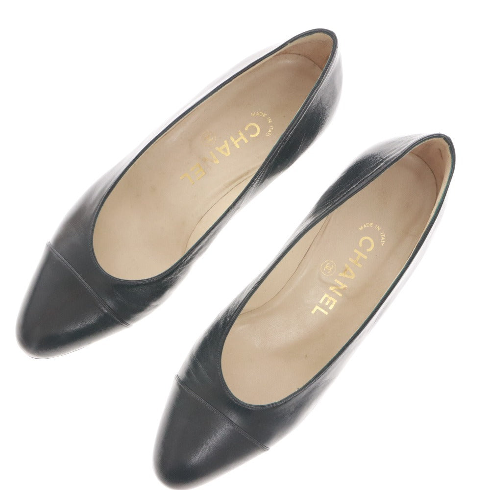 ■ CHANEL シャネル パンプス ヒール シューズ 靴 レディース 5 (22.5cm相当) ブラック 箱 袋付き