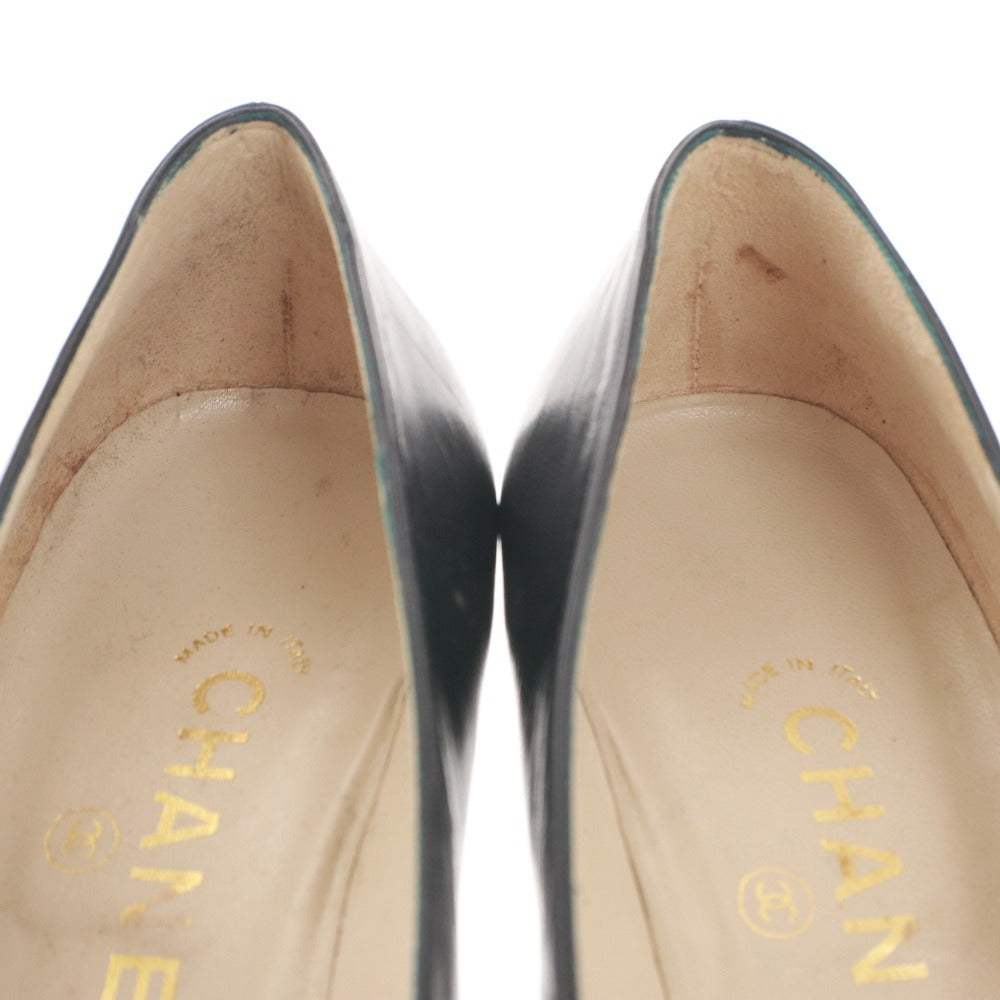■ CHANEL シャネル パンプス ヒール シューズ 靴 レディース 5 (22.5cm相当) ブラック 箱 袋付き