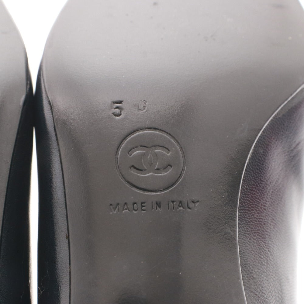 ■ CHANEL シャネル パンプス ヒール シューズ 靴 レディース 5 (22.5cm相当) ブラック 箱 袋付き