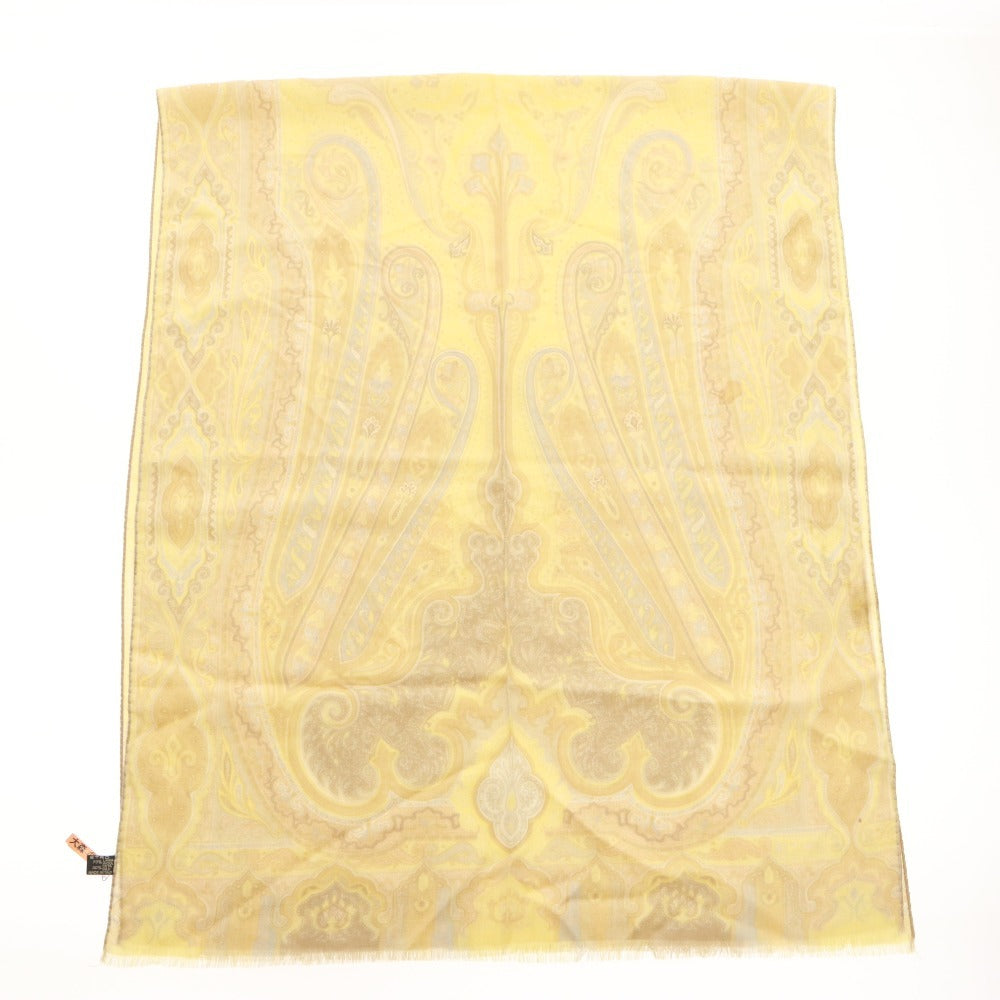 ■ ETRO エトロ スカーフ ストール ショール 総柄 レディース イエロー系