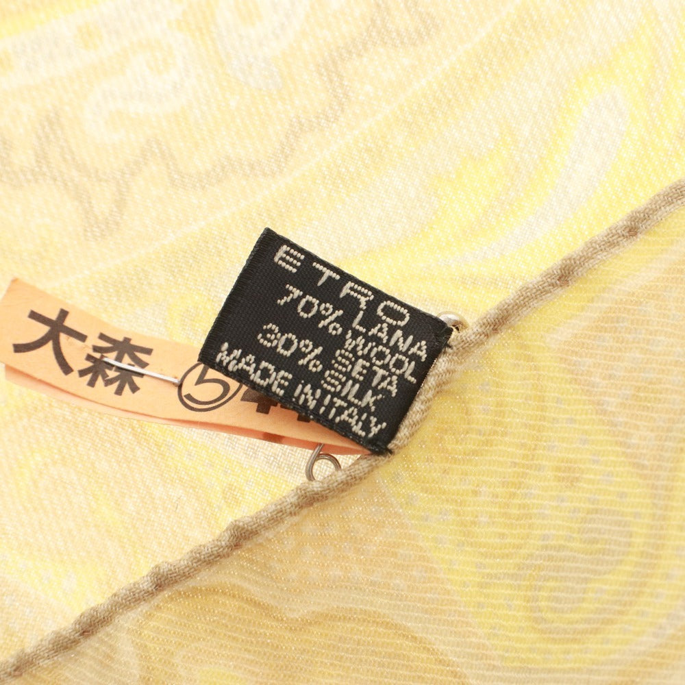 ■ ETRO エトロ スカーフ ストール ショール 総柄 レディース イエロー系