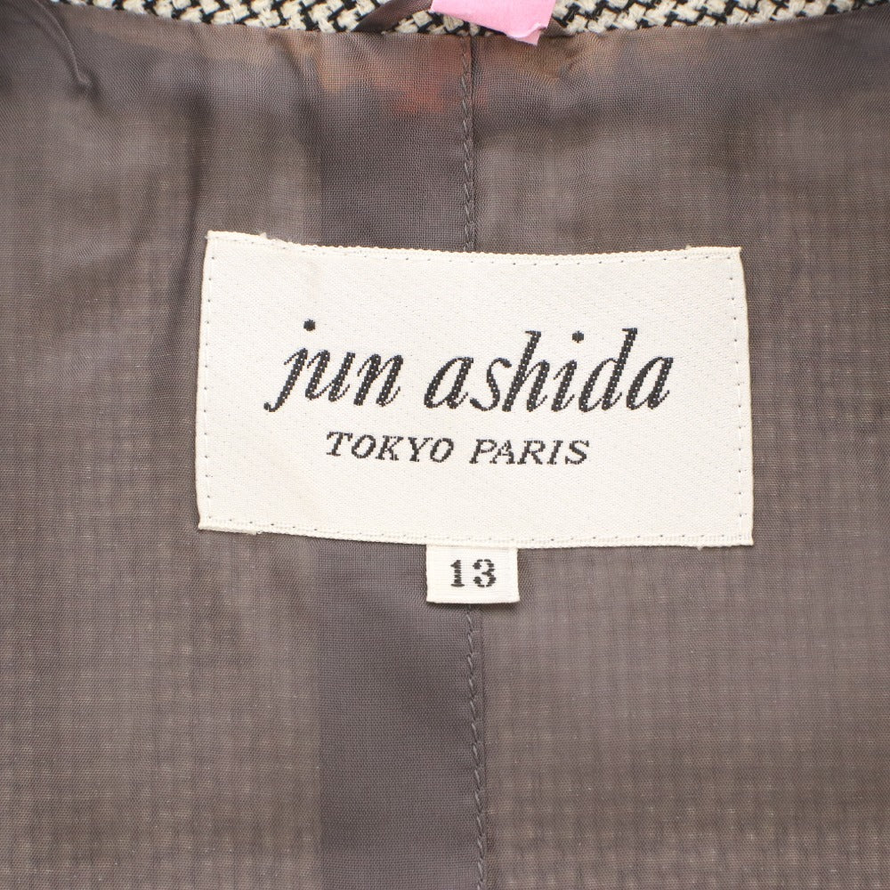 ■ jun ashida ジュンアシダ ジャケット アウター ボタン ポケット レディース 13 ライトグレー系