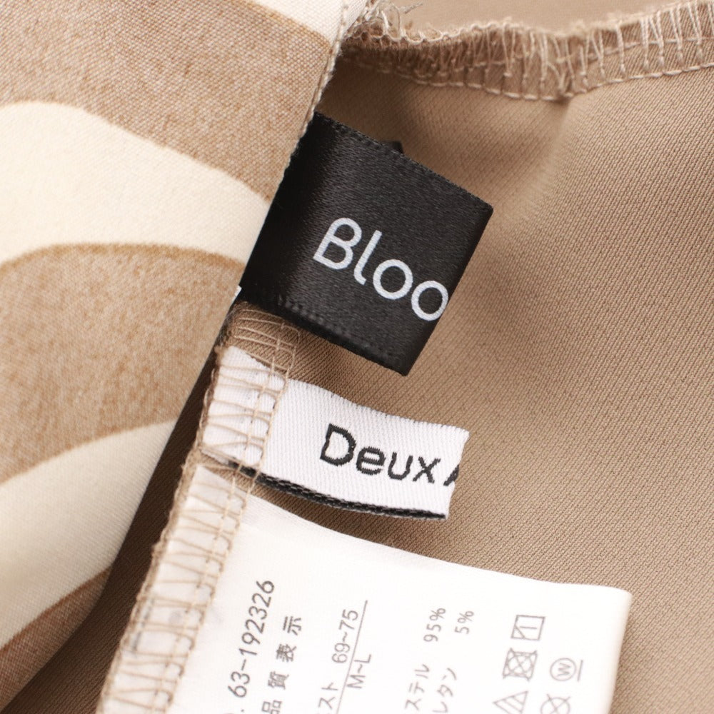 ■ DeuxAmour Blooming ワンピース パンツ トップス ボトムス 2点セット 総柄 ボタン ポケット レディース M~L ベージュ系 未使用