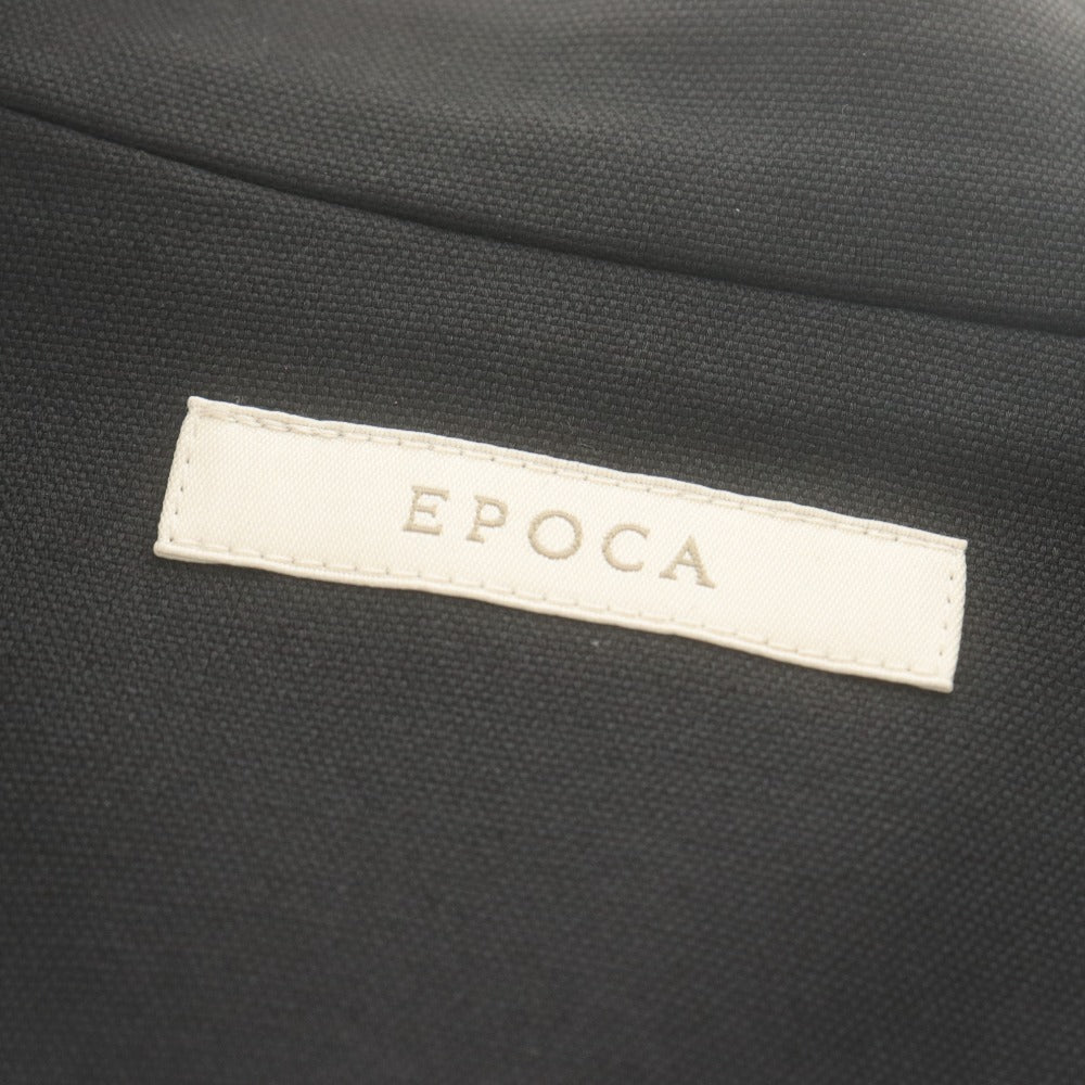 ■ EPOCA Epoca No-collar Jacket Long Sleeve Outerwear V-neck Linen Blend Solid Simple Women's 40 Black Unused