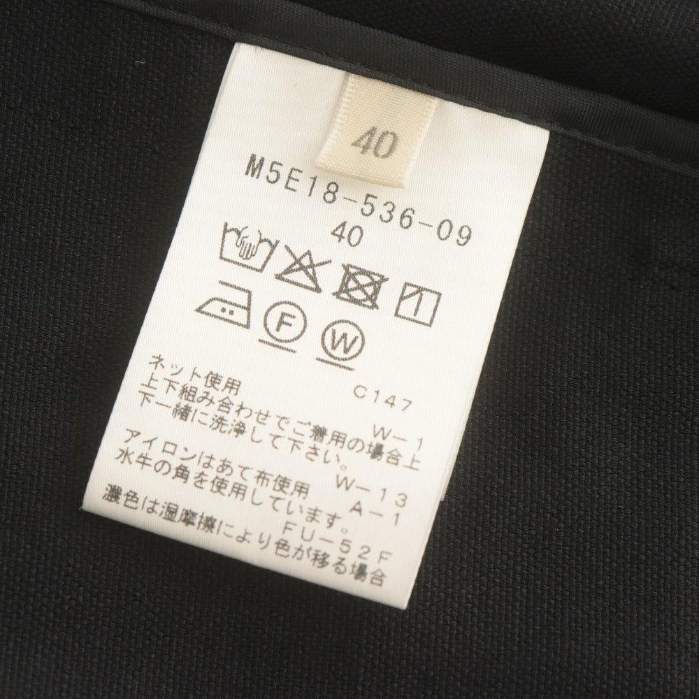 ■ EPOCA Epoca No-collar Jacket Long Sleeve Outerwear V-neck Linen Blend Solid Simple Women's 40 Black Unused