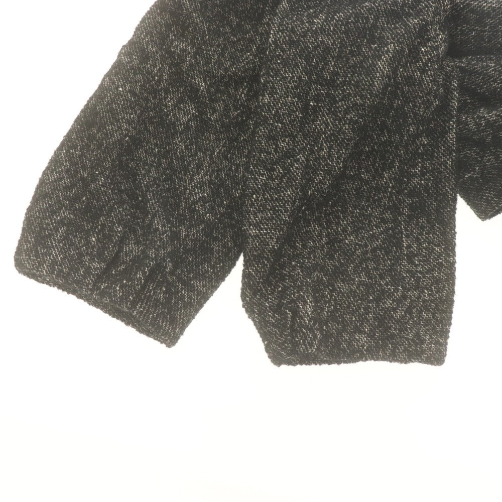 ■ M'S GRACY Dress 3/4 Sleeve Top Bottom Contrast Peplum Tweed Women's 38 Black-tone with Corsage
