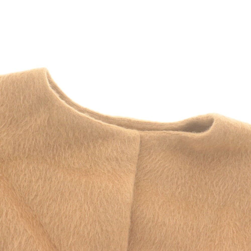 ■ ELISA Long Coat, Long Sleeve, Outerwear, Collarless, Alpaca Blend, Concealed Buttons, Women's, 2, Beige
