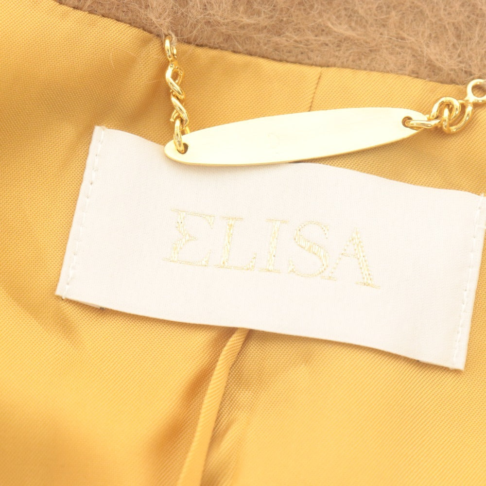 ■ ELISA Long Coat, Long Sleeve, Outerwear, Collarless, Alpaca Blend, Concealed Buttons, Women's, 2, Beige