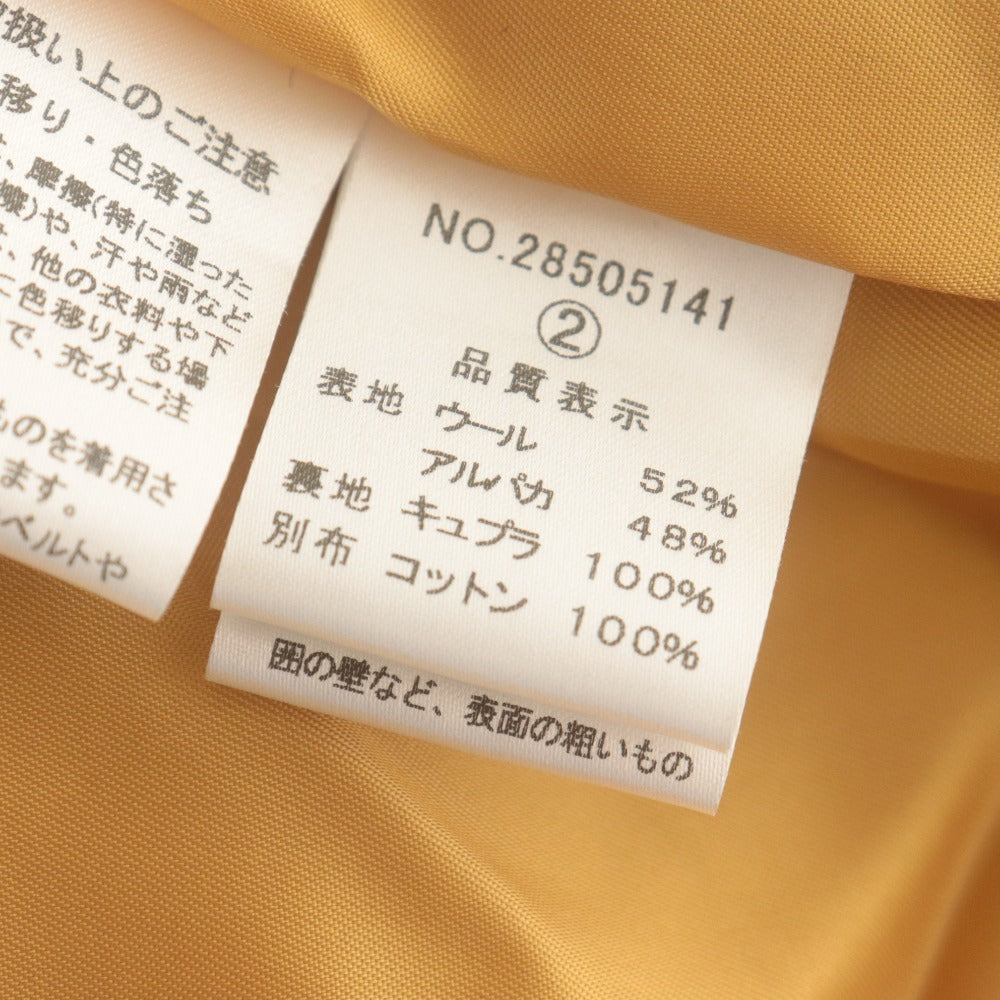 ■ ELISA Long Coat, Long Sleeve, Outerwear, Collarless, Alpaca Blend, Concealed Buttons, Women's, 2, Beige