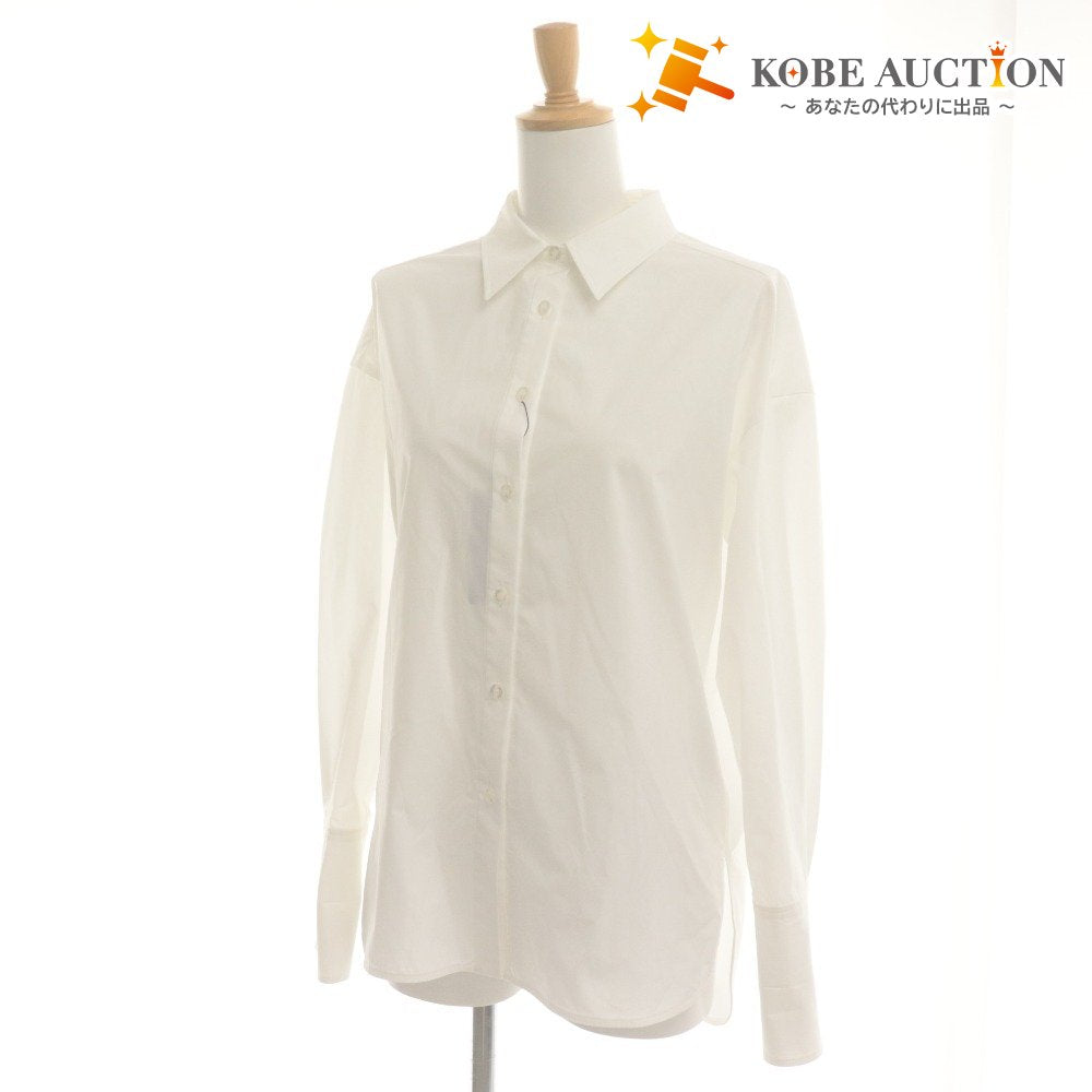 ■ ANNE COQUINE Shirt Blouse Long Sleeve Top Simple French Cuffs Women's M White With Tags Unused