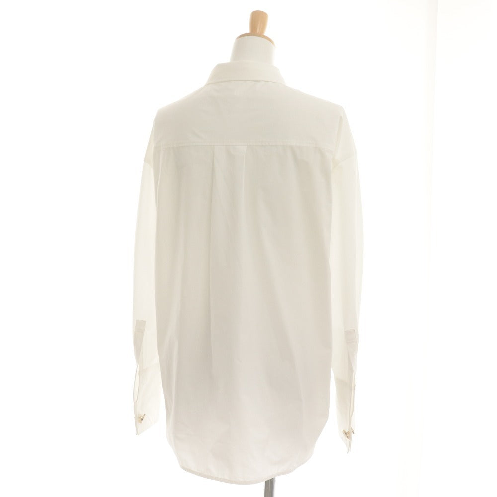■ ANNE COQUINE Shirt Blouse Long Sleeve Top Simple French Cuffs Women's M White With Tags Unused