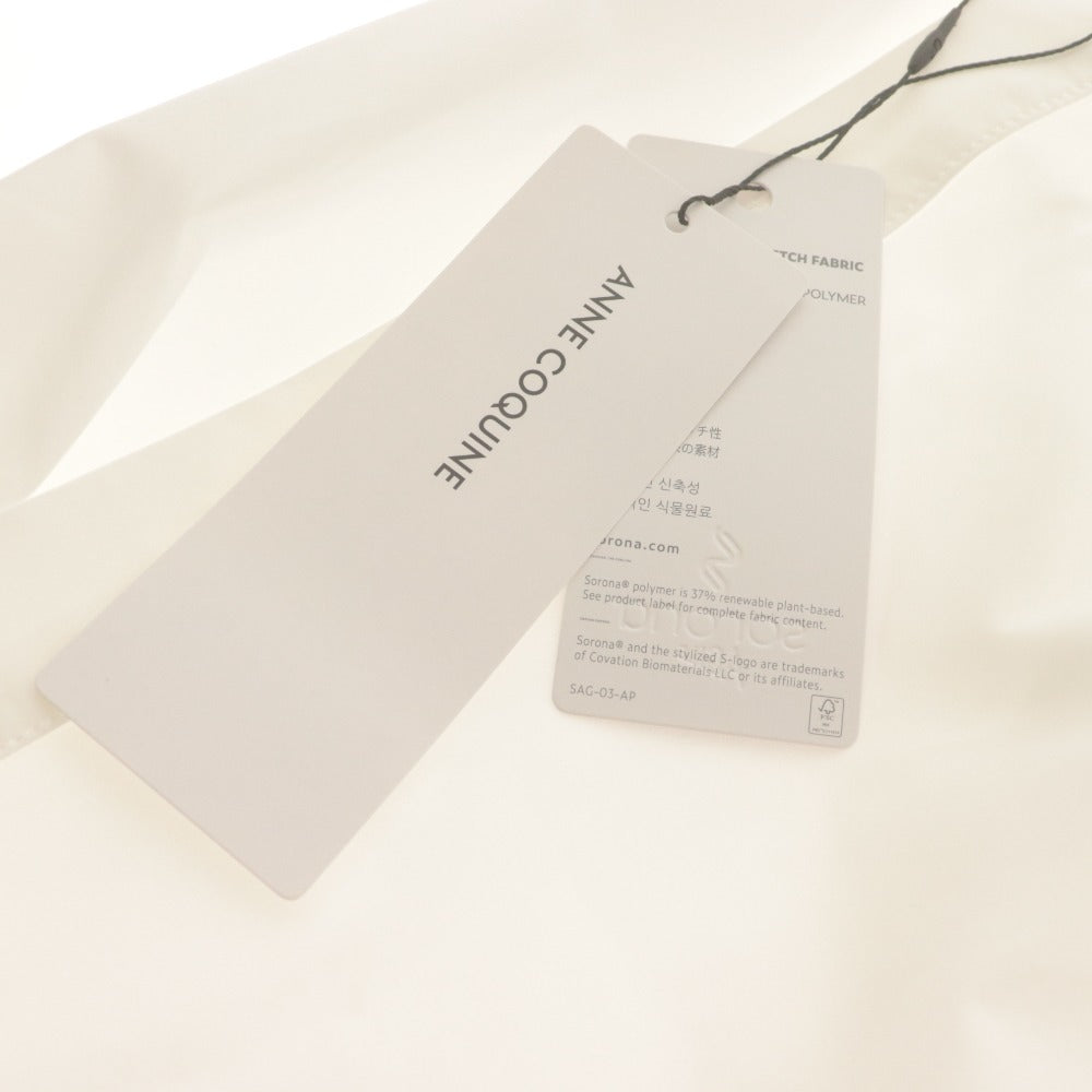 ■ ANNE COQUINE Shirt Blouse Long Sleeve Top Simple French Cuffs Women's M White With Tags Unused