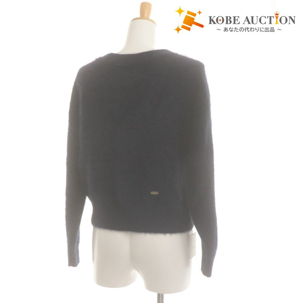 ■ JINES Cardigan Long-Sleeve Top Outerwear Fox Cashmere 2-Way Front/Back Pearl Buttons Women's 38 Navy with Tags Unused