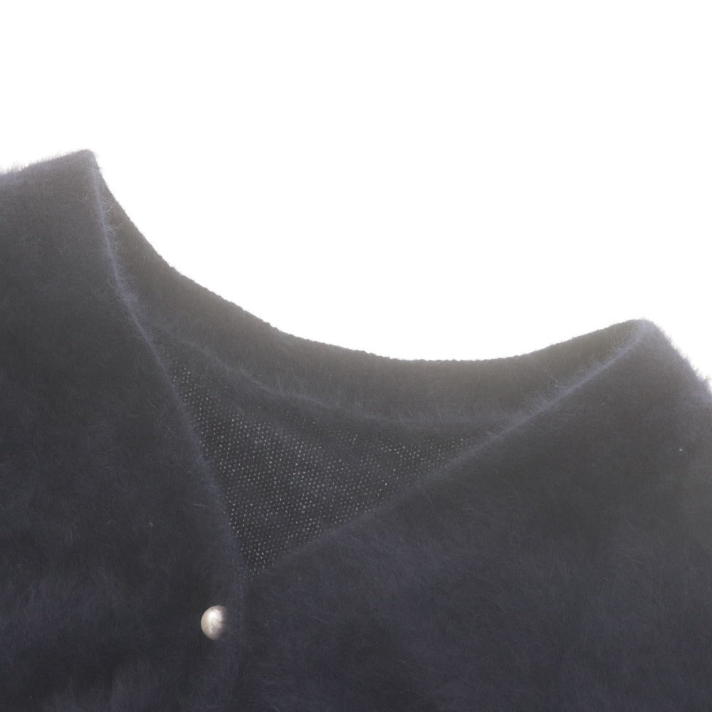 ■ JINES Cardigan Long-Sleeve Top Outerwear Fox Cashmere 2-Way Front/Back Pearl Buttons Women's 38 Navy with Tags Unused