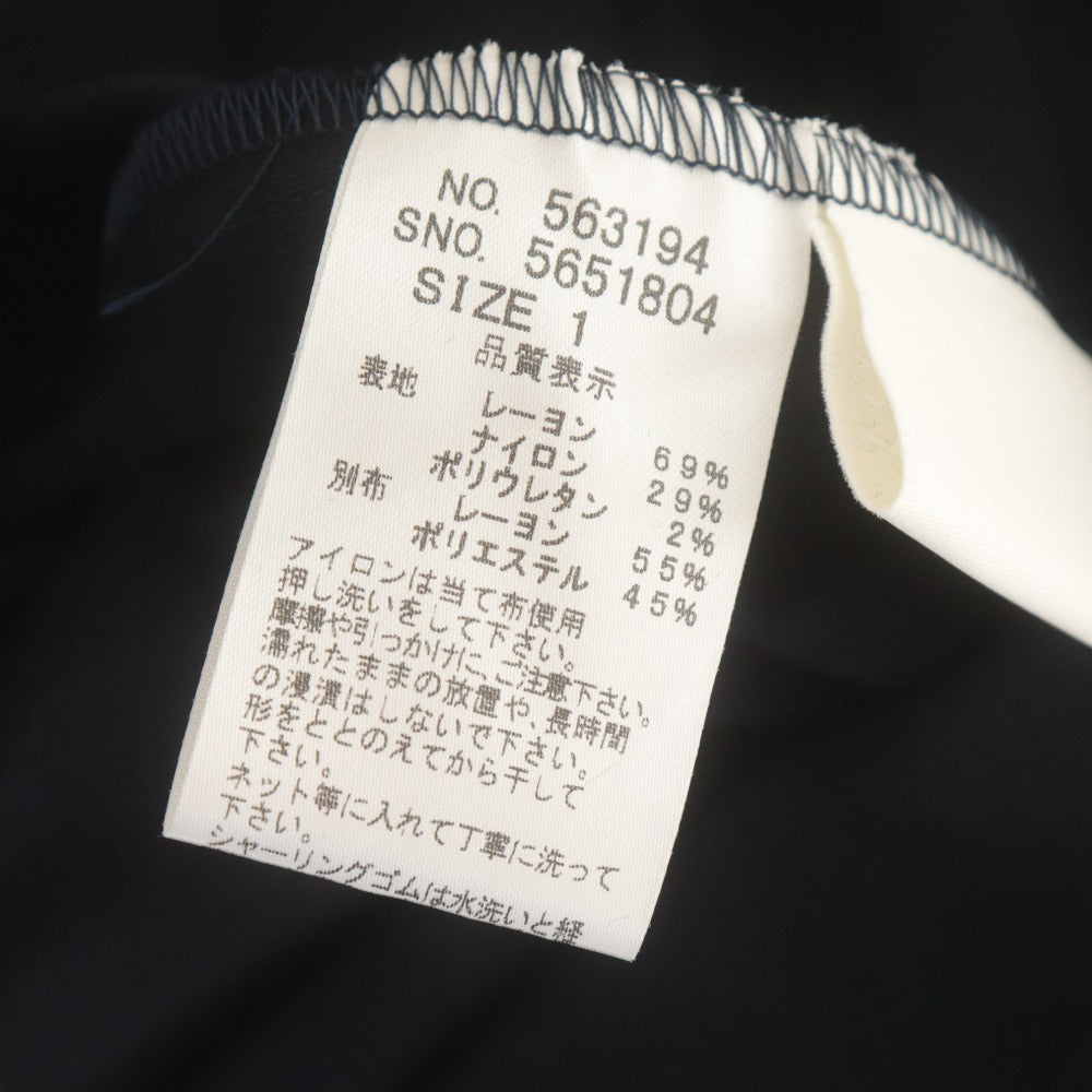 ■ anni plus アニープラス ロングワンピース 長袖 トップス ボトムス ボウタイ シアーチェック レディース 1 ネイビー タグ付き 未使用