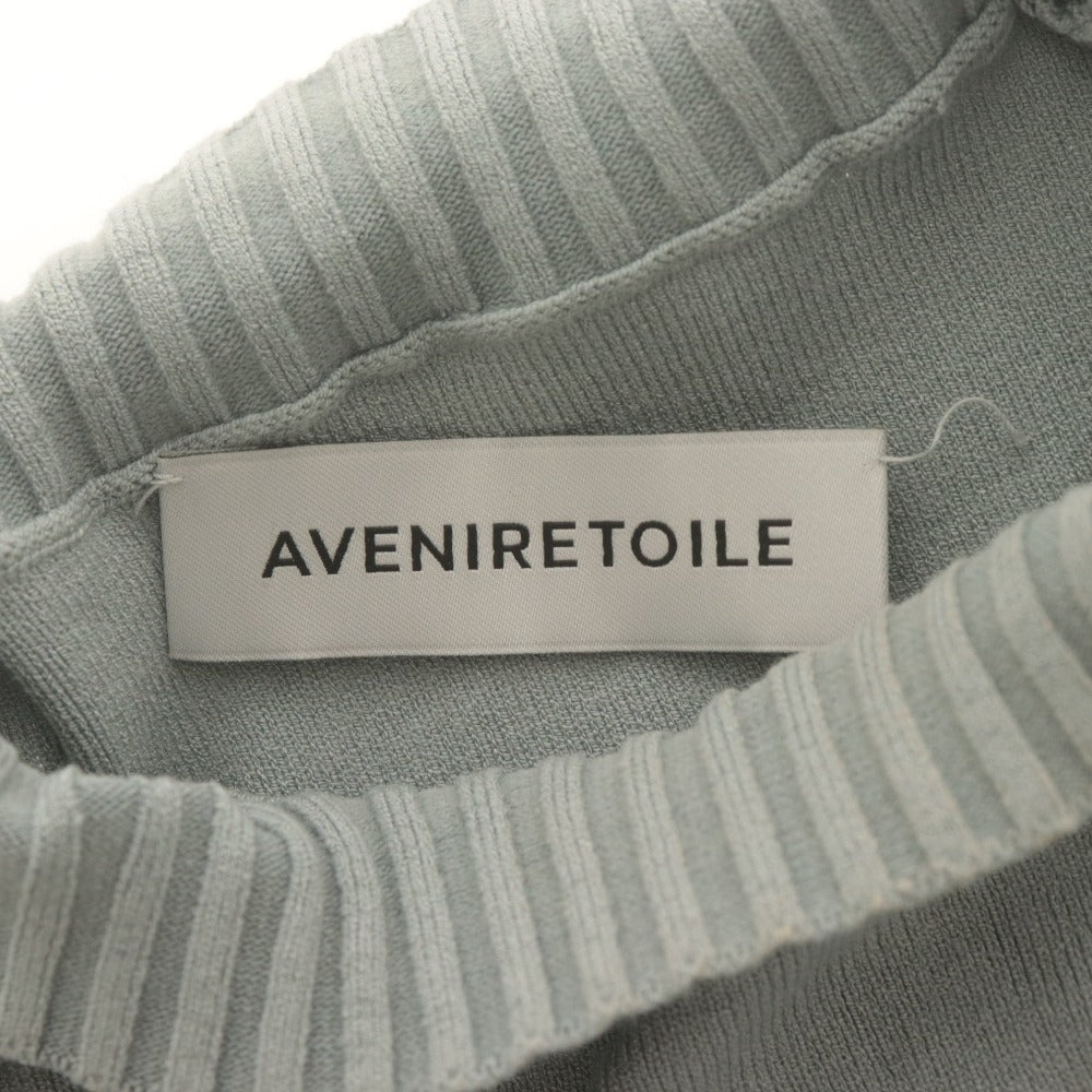 ■ Aveniretoile アベニールエトワール ブラウス トップス 丸首 半袖 無地 レディース 36 カーキグレー系