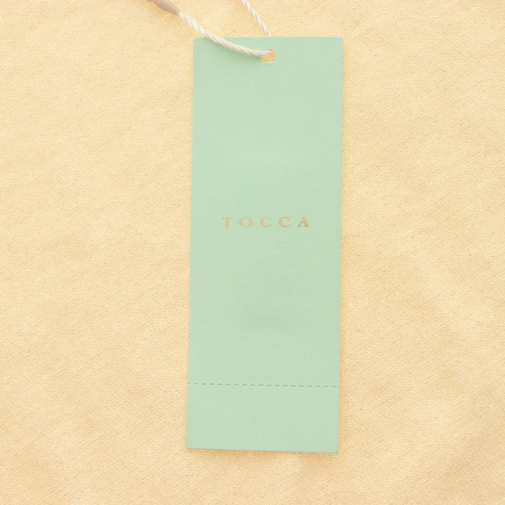 ■ TOCCA トッカ カーディガン トップス アウター 丸首 長袖 ビーズ装飾 ボタン レディース M シャンパンゴールド系 タグ付き 未使用