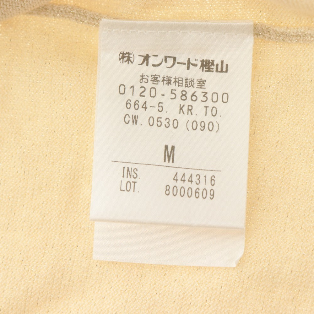 ■ TOCCA トッカ カーディガン トップス アウター 丸首 長袖 ビーズ装飾 ボタン レディース M シャンパンゴールド系 タグ付き 未使用