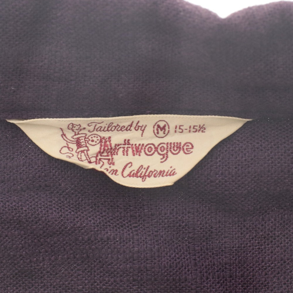 ■ Artvogue of California アートヴォーグ・オブ・カリフォルニア シャツ トップス 襟 ボタン 柄 アロハ メンズ M パープル系