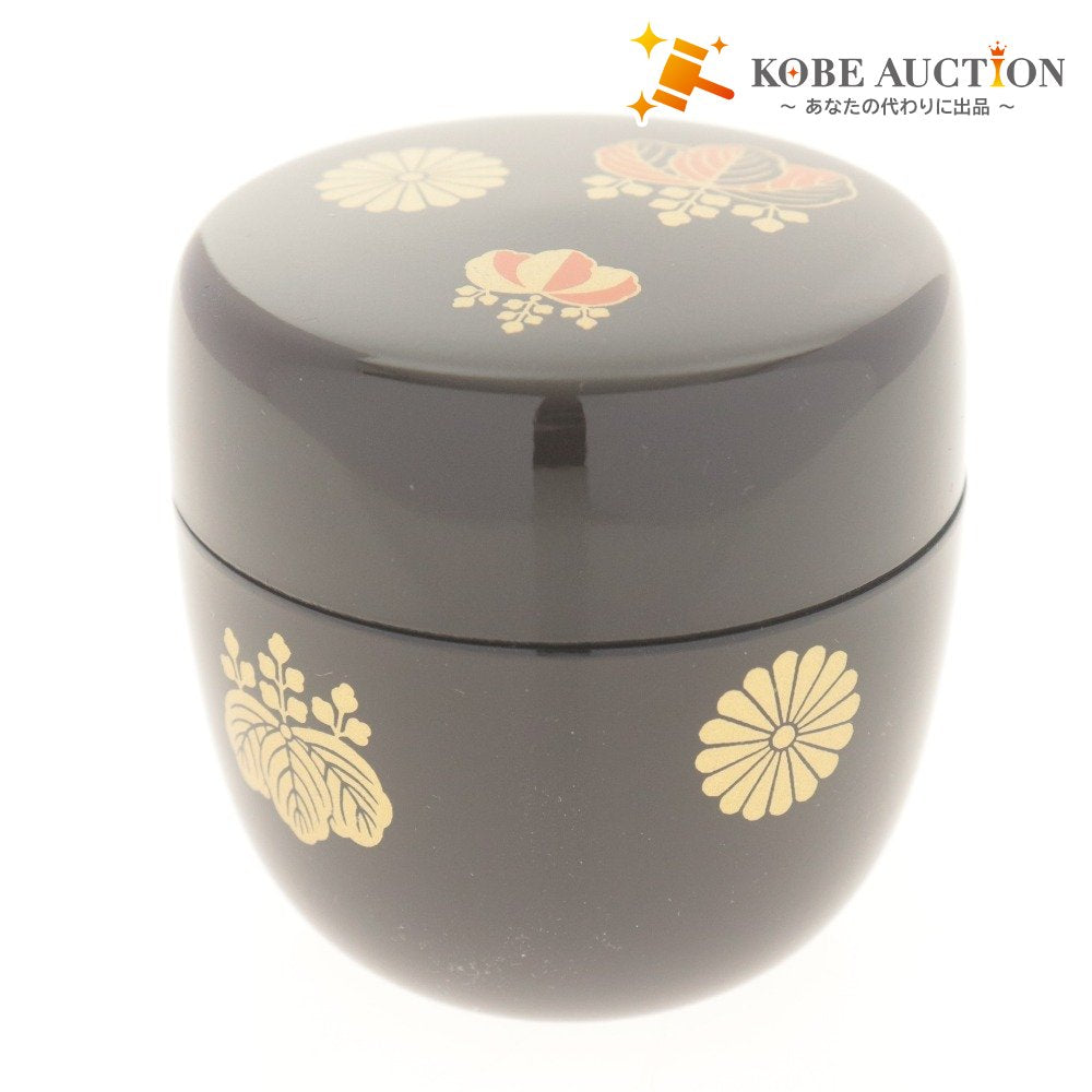 ■ 棗 中棗 高台寺 蒔絵柄 茶道具 抹茶 容器 箱付き