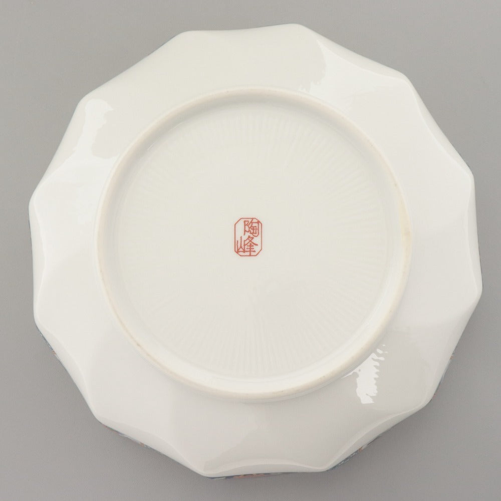 ■ 陶峰 大鉢 有田焼 色絵 京錦9寸ドラ鉢 大皿 深皿 盛皿 食卓器 陶器 伝統工芸品 全長26.2cm