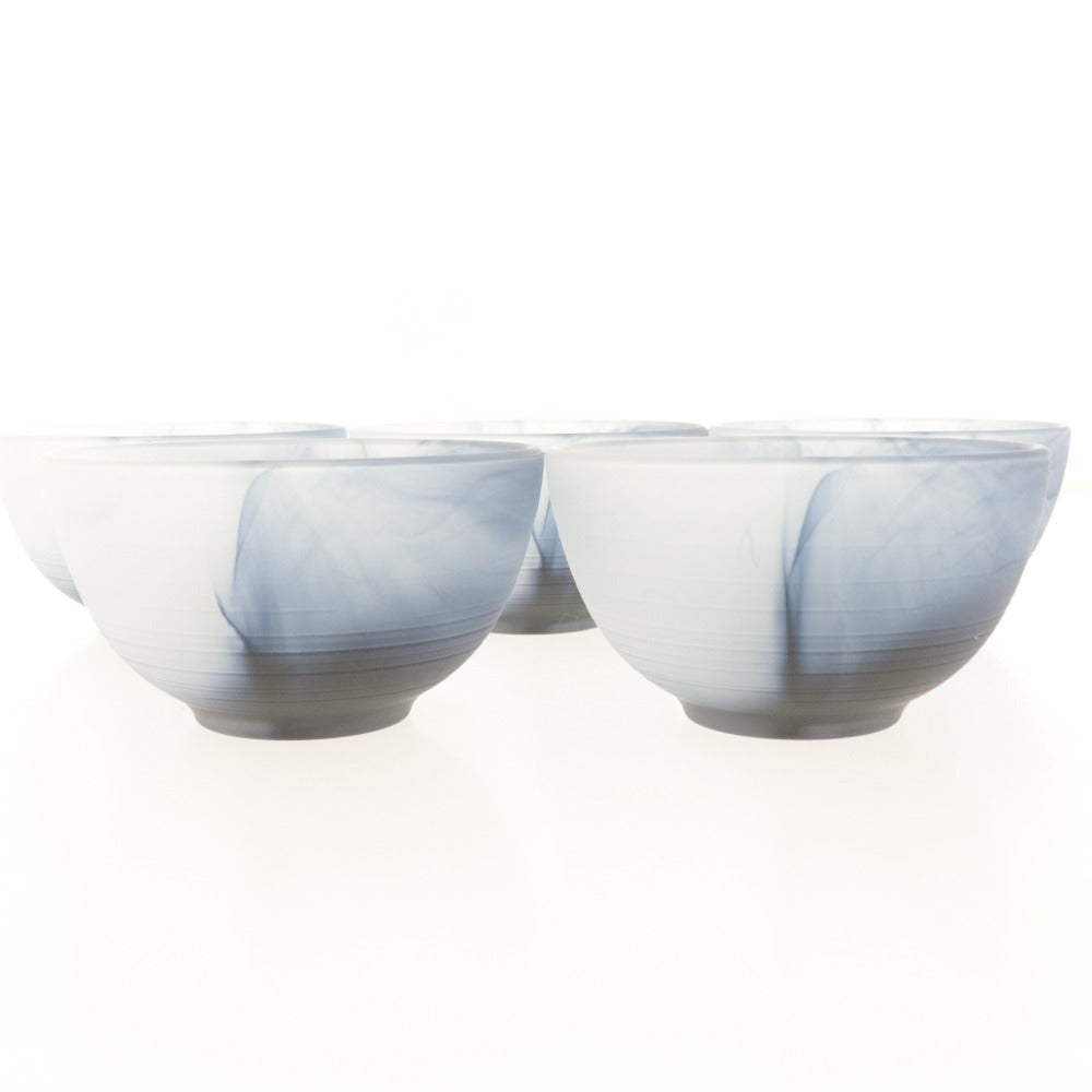 ■ 佐々木硝子 渓水 向付 5個/客 玻璃器 東洋佐々木ガラス 小鉢 和食卓器 全長10.3cm 箱付き