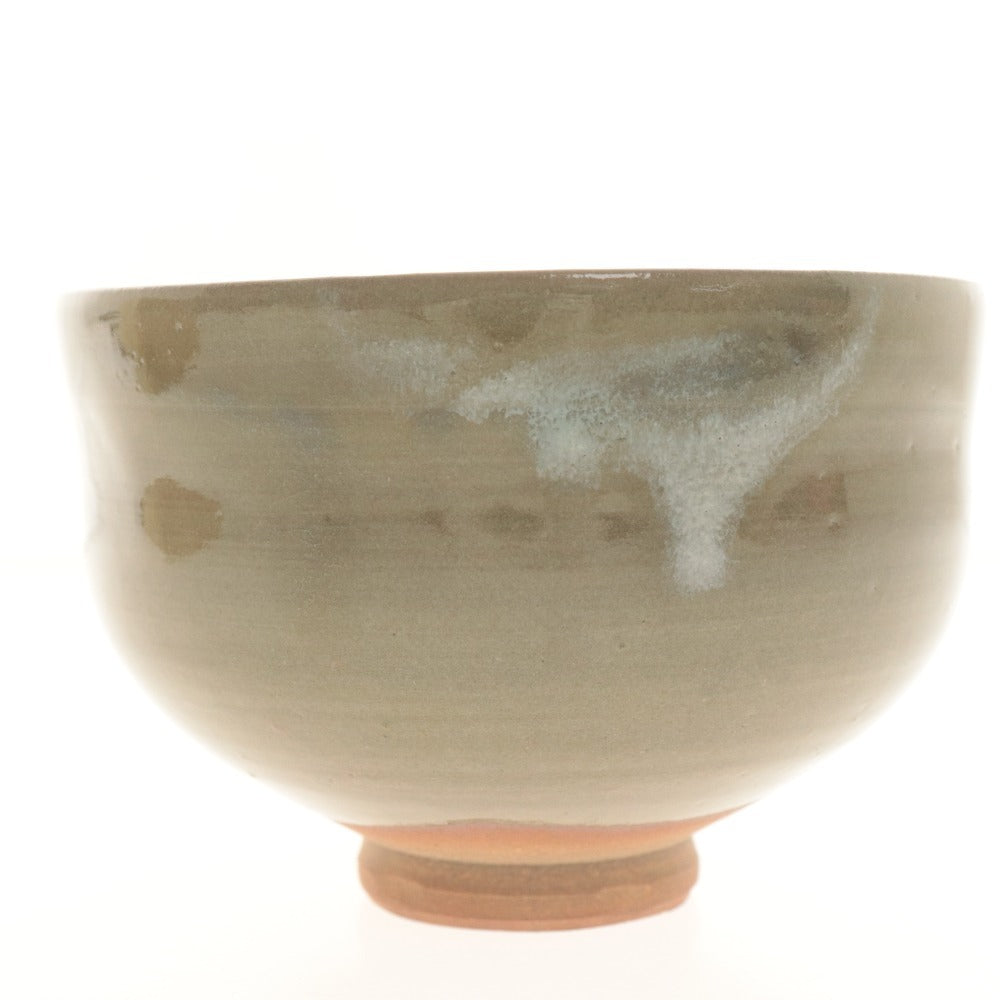 □ 黒井慶雲 茶碗 虫明焼 窯元 在銘 陶印 茶道具 抹茶 陶器 共箱/付属