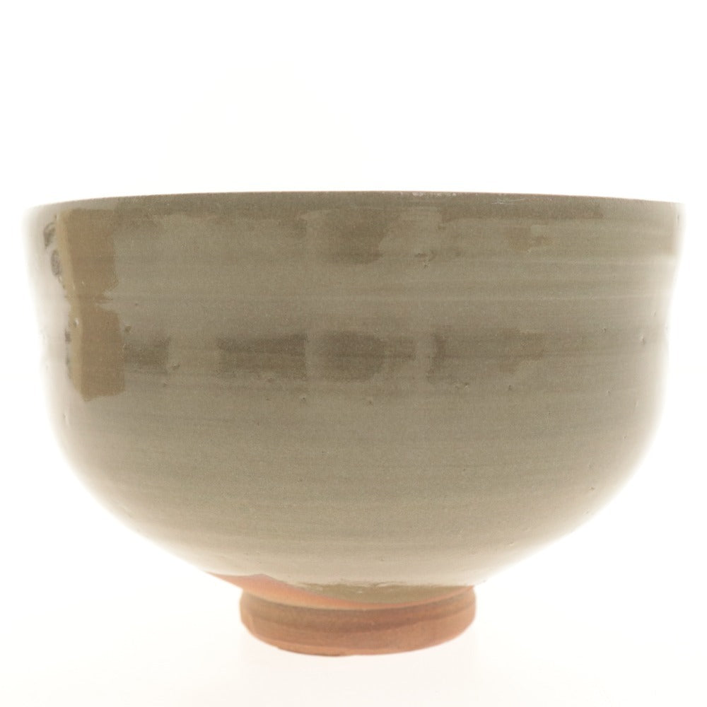 □ 黒井慶雲 茶碗 虫明焼 窯元 在銘 陶印 茶道具 抹茶 陶器 共箱/付属