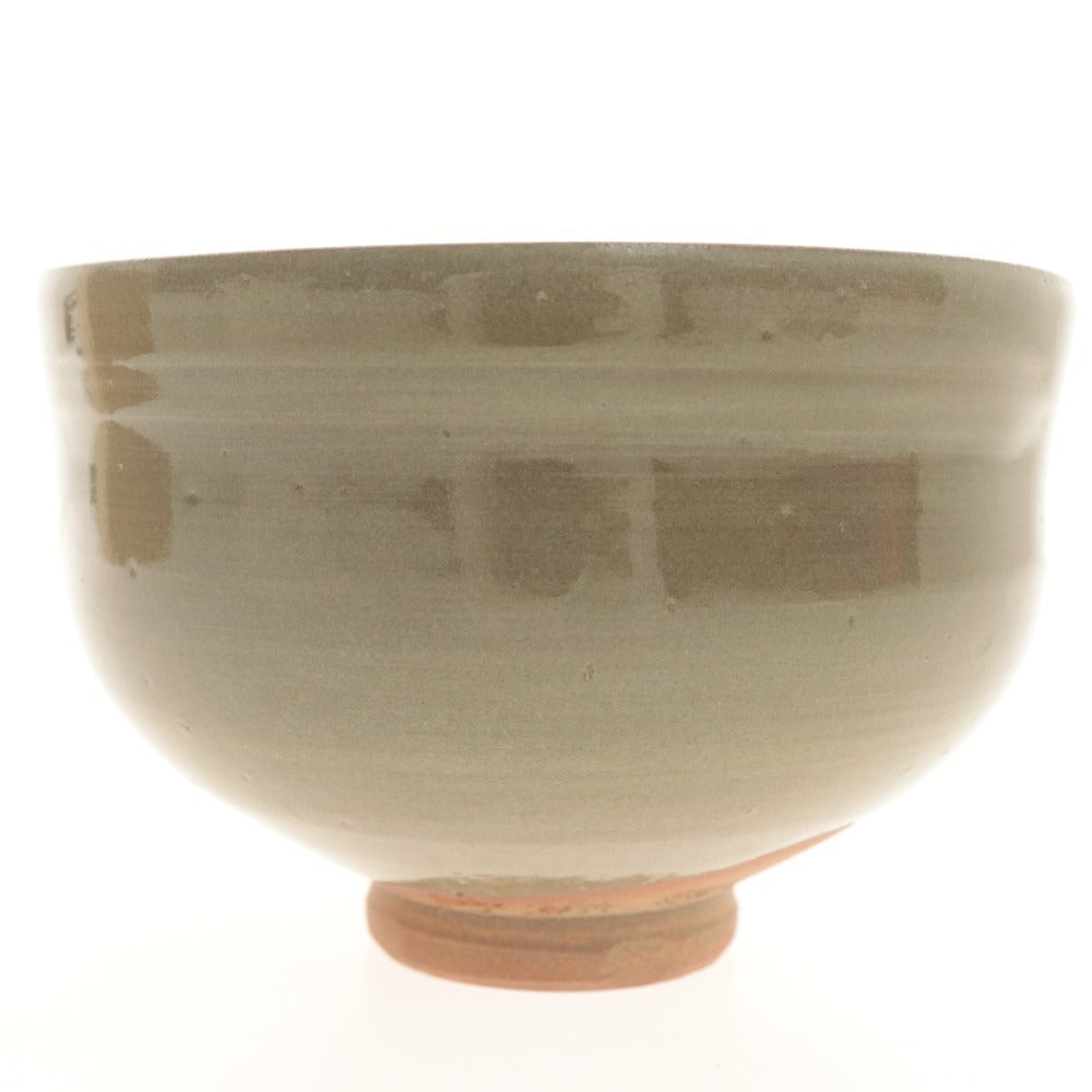 □ 黒井慶雲 茶碗 虫明焼 窯元 在銘 陶印 茶道具 抹茶 陶器 共箱/付属