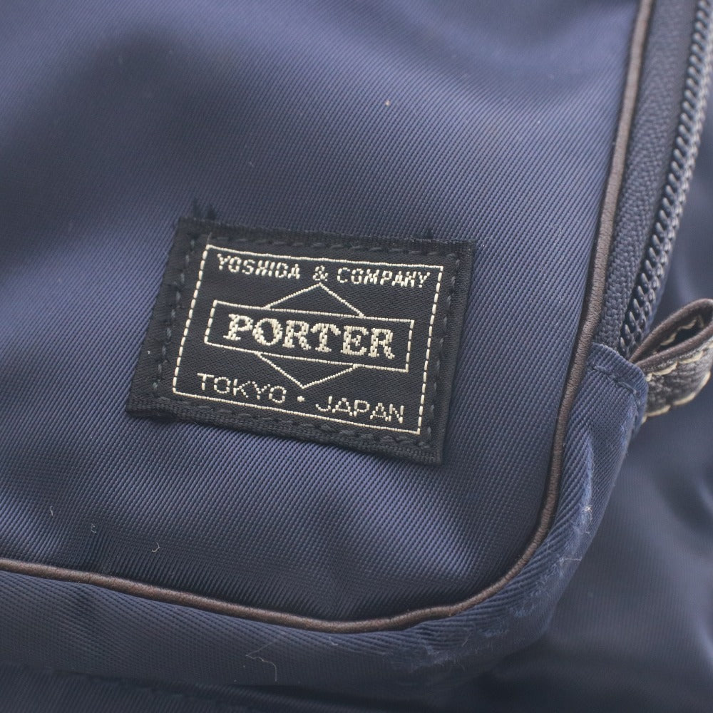 ■ PORTER ポーター PLAN プラン リュックサック バックパック 鞄 ファスナー ポケット メンズ レディース ネイビー